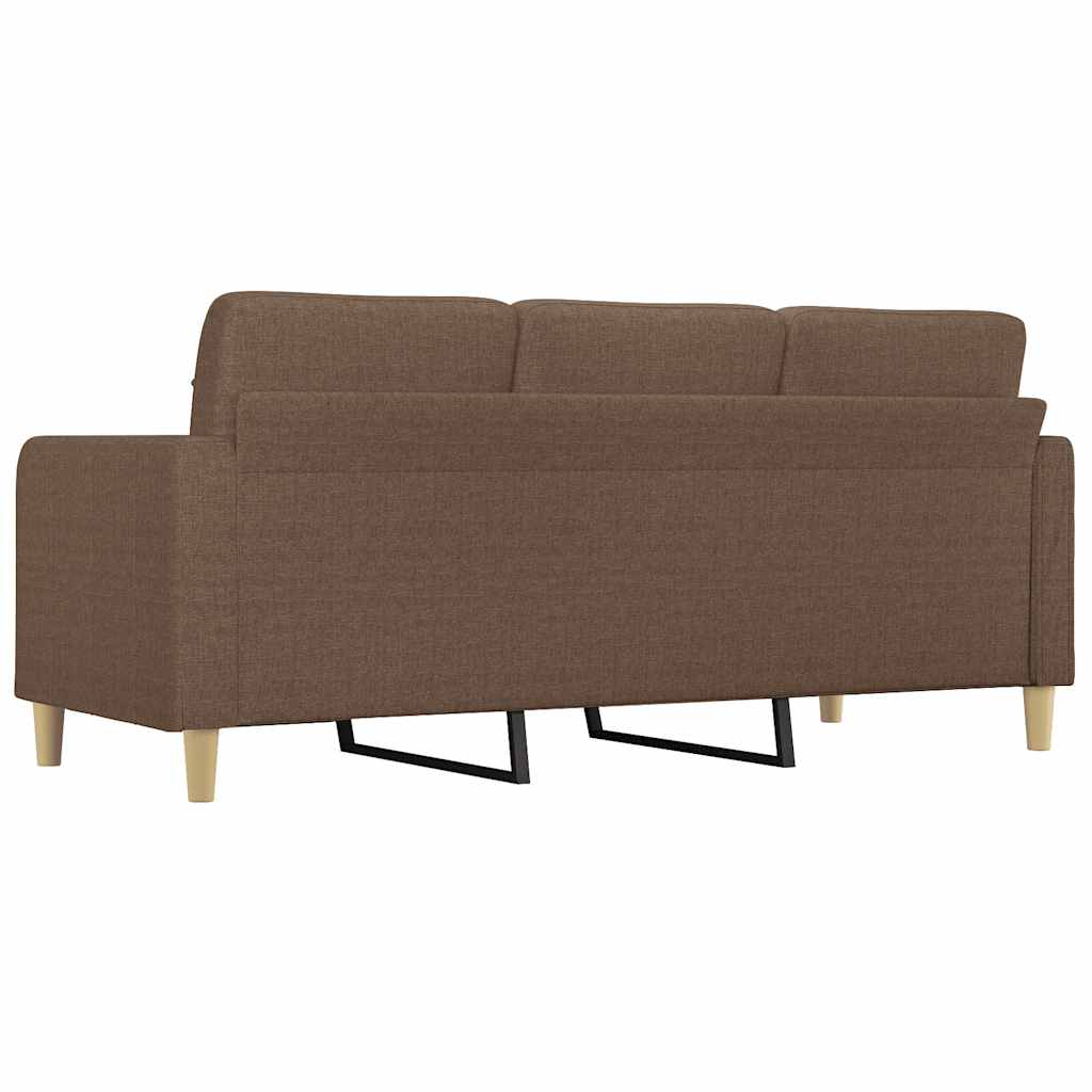vidaXL Sofa 3-osobowa, brązowa, 180 cm, tapicerowana tkaniną