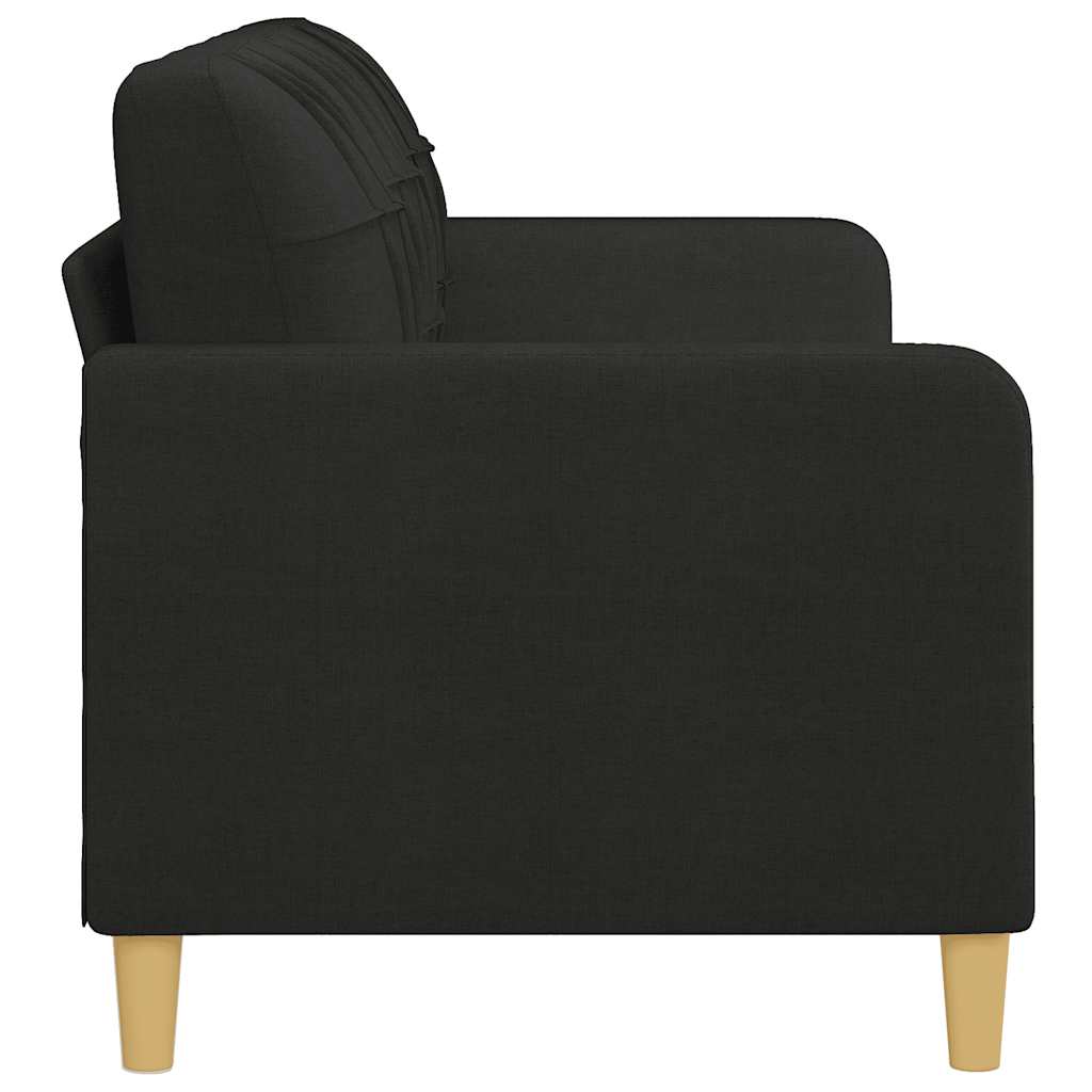 vidaXL Sofa 3-osobowa, czarna, 180 cm, tapicerowana tkaniną