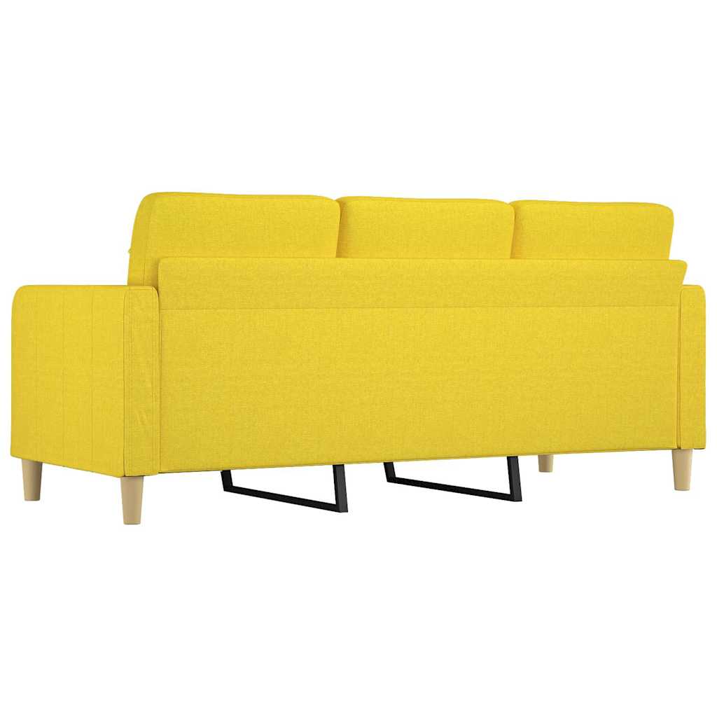 vidaXL Sofa 3-osobowa, jasnożółta, 180 cm, tapicerowana tkaniną