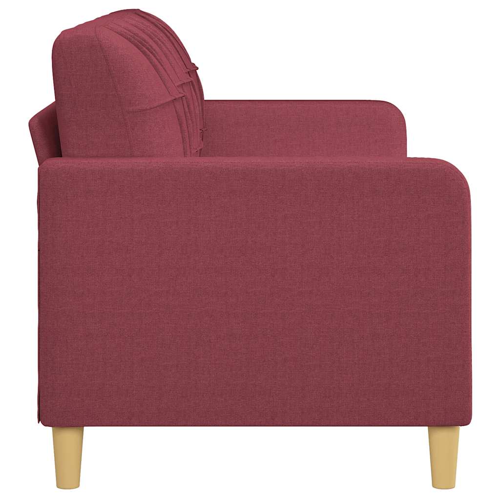 vidaXL Sofa 3-osobowa, winna czerwień, 180 cm,tapicerowana tkaniną