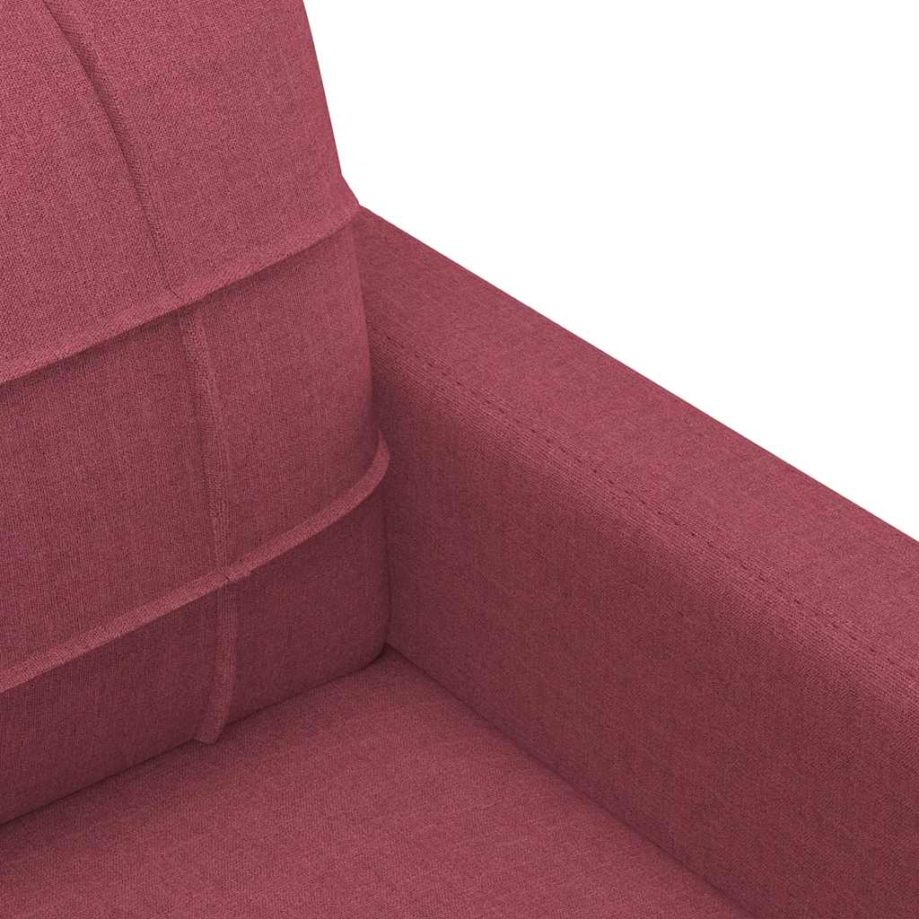 vidaXL Sofa 3-osobowa, winna czerwień, 180 cm,tapicerowana tkaniną