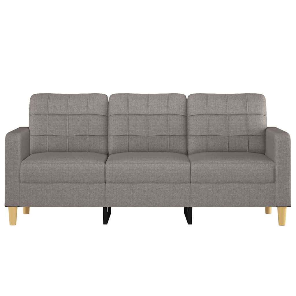 vidaXL Sofa 3-osobowa, kolor taupe, 180 cm, tapicerowana tkaniną