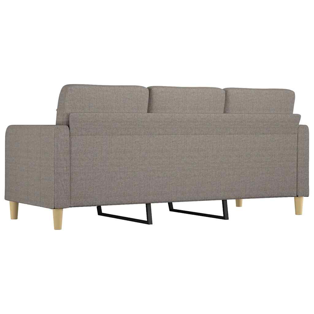 vidaXL Sofa 3-osobowa, kolor taupe, 180 cm, tapicerowana tkaniną