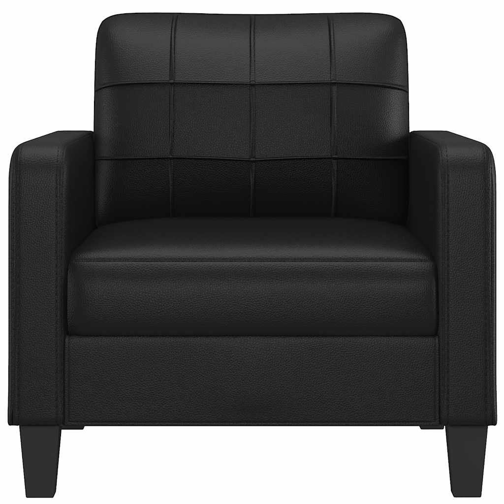 vidaXL Fotel, czarny, 60 cm, obity sztuczną skórą