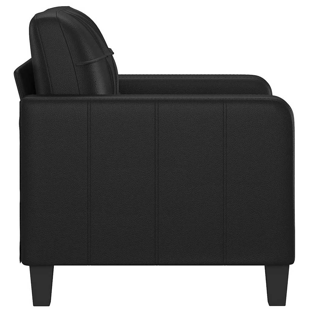vidaXL Fotel, czarny, 60 cm, obity sztuczną skórą