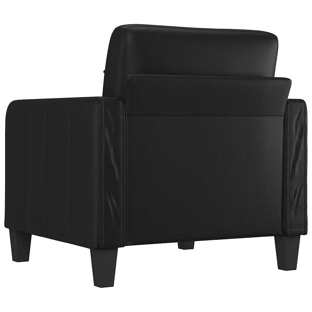 vidaXL Fotel, czarny, 60 cm, obity sztuczną skórą