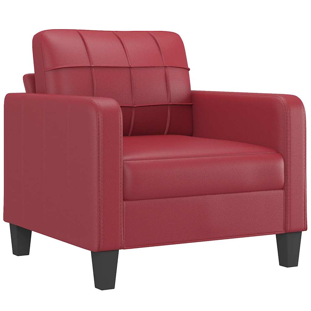 vidaXL Fotel, winna czerwień, 60 cm, obity sztuczną skórą