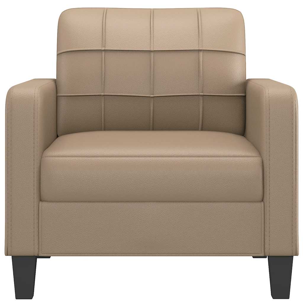 vidaXL Fotel, kolor cappuccino, 60 cm, obity sztuczną skórą