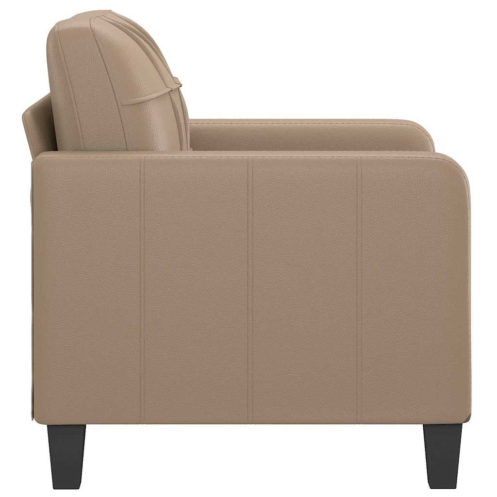 vidaXL Fotel, kolor cappuccino, 60 cm, obity sztuczną skórą