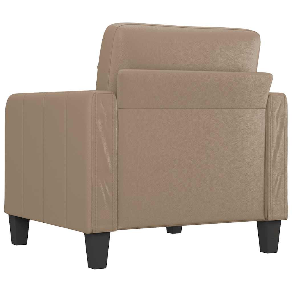 vidaXL Fotel, kolor cappuccino, 60 cm, obity sztuczną skórą