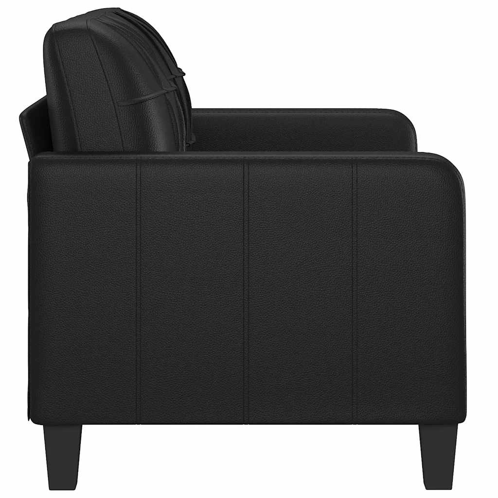 vidaXL 2-osobowa sofa, czarna, 120 cm, sztuczna skóra