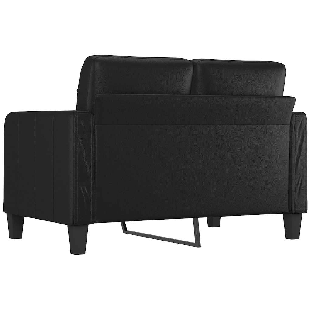 vidaXL 2-osobowa sofa, czarna, 120 cm, sztuczna skóra