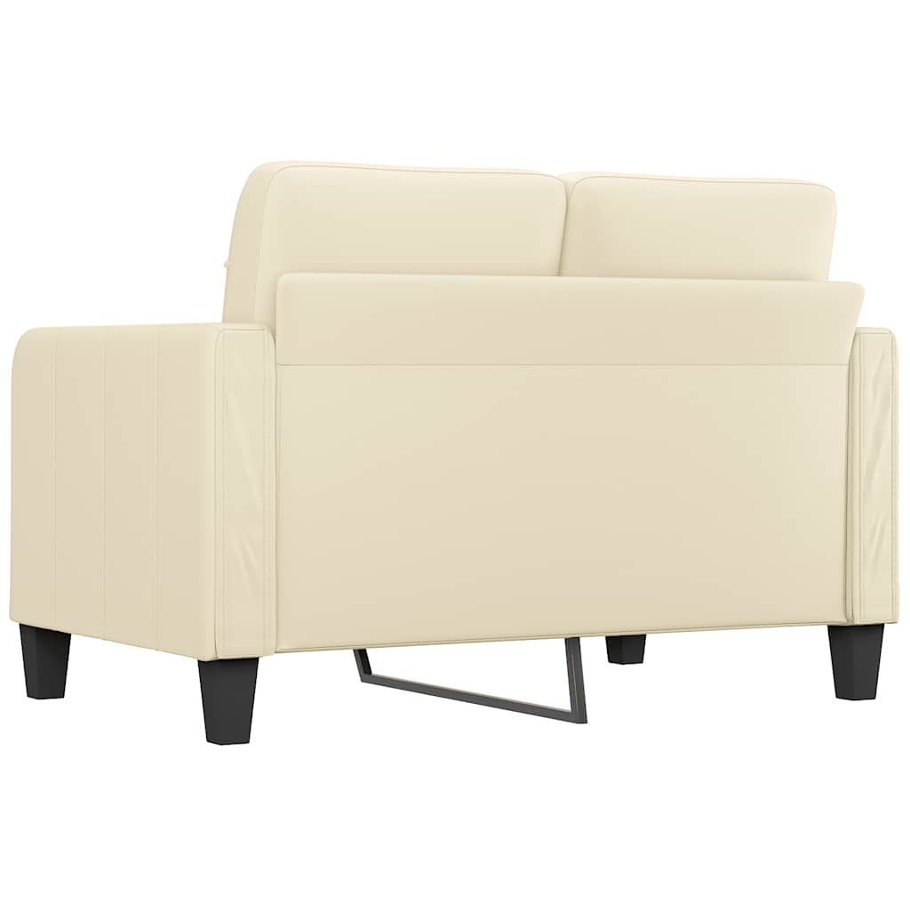 vidaXL 2-osobowa sofa, kremowy, 120 cm, sztuczna skóra