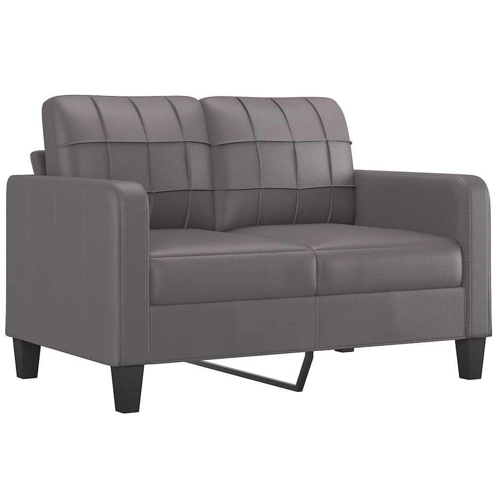 vidaXL 2-osobowa sofa, szary, 120 cm, sztuczna skóra