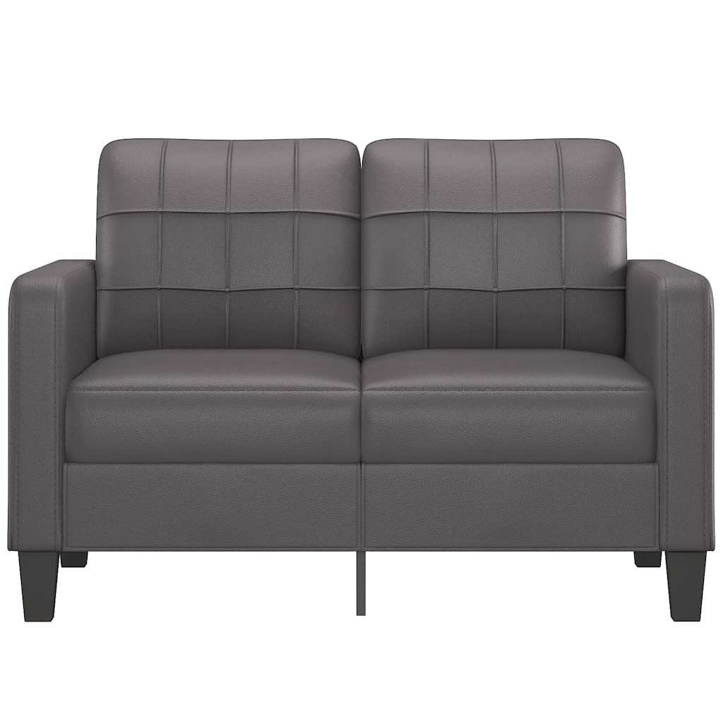 vidaXL 2-osobowa sofa, szary, 120 cm, sztuczna skóra