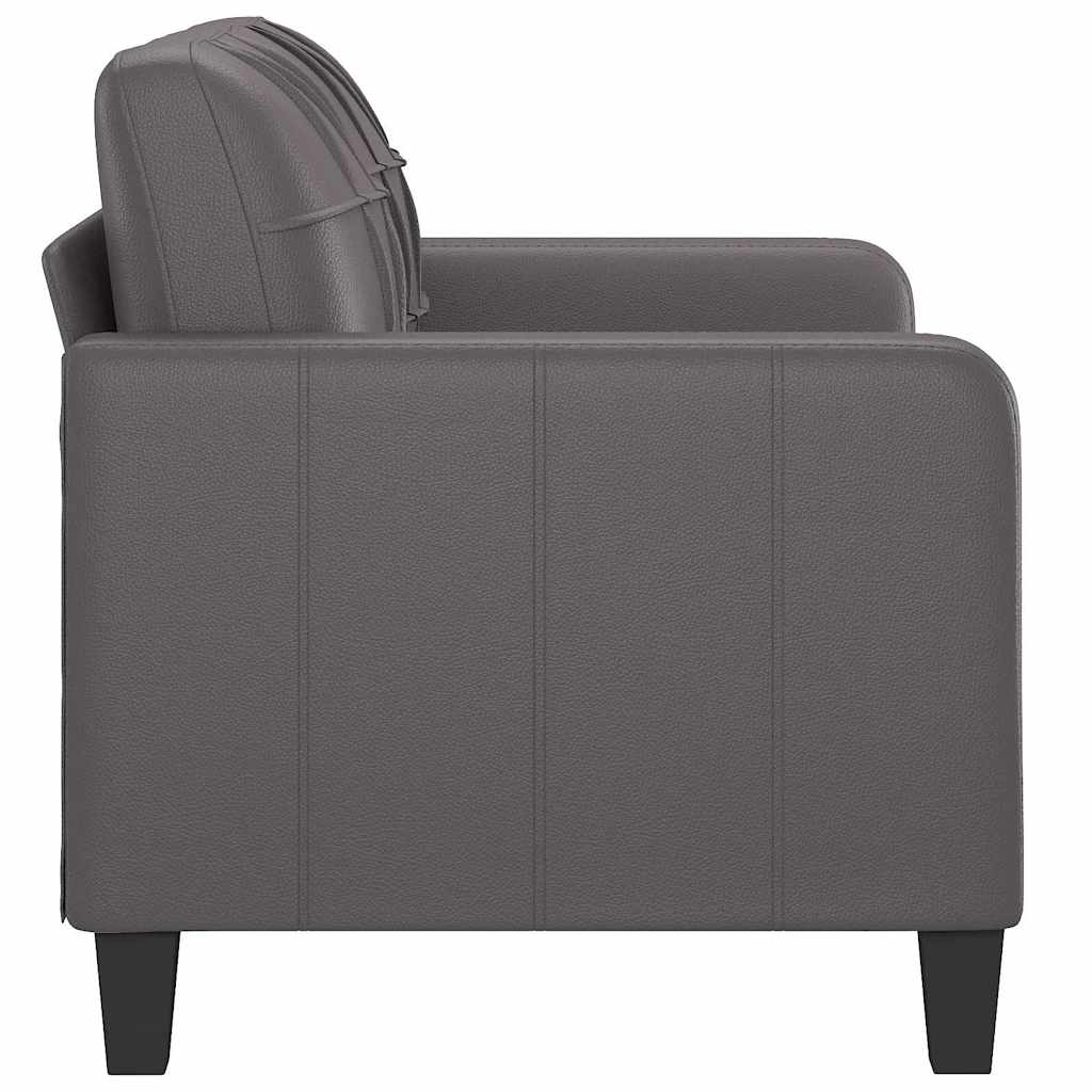 vidaXL 2-osobowa sofa, szary, 120 cm, sztuczna skóra