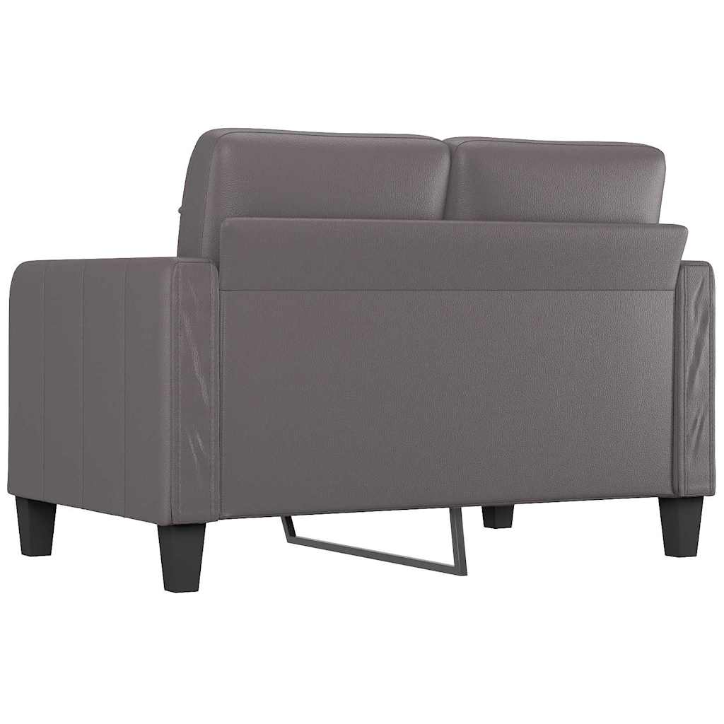 vidaXL 2-osobowa sofa, szary, 120 cm, sztuczna skóra