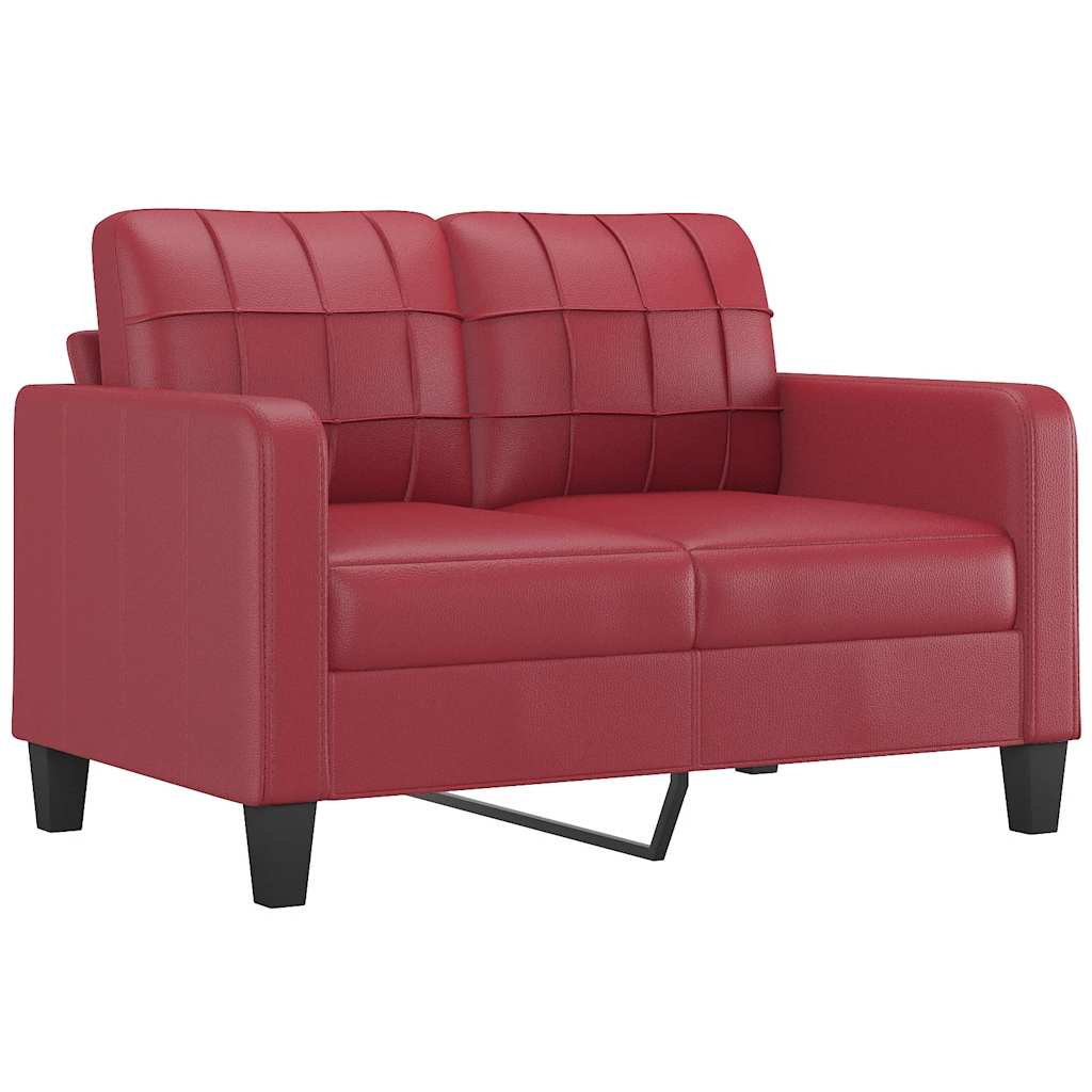 vidaXL 2-osobowa sofa, winna czerwień, 120 cm, sztuczna skóra