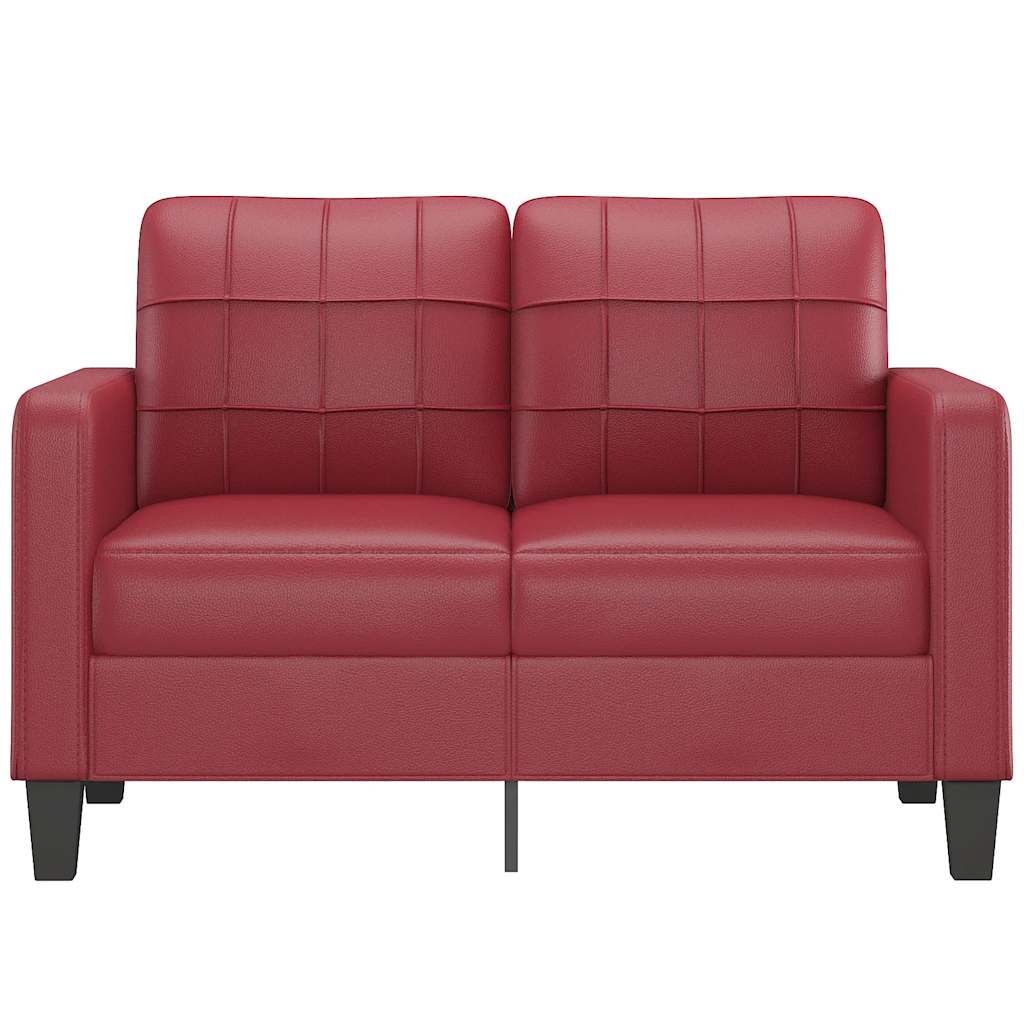 vidaXL 2-osobowa sofa, winna czerwień, 120 cm, sztuczna skóra