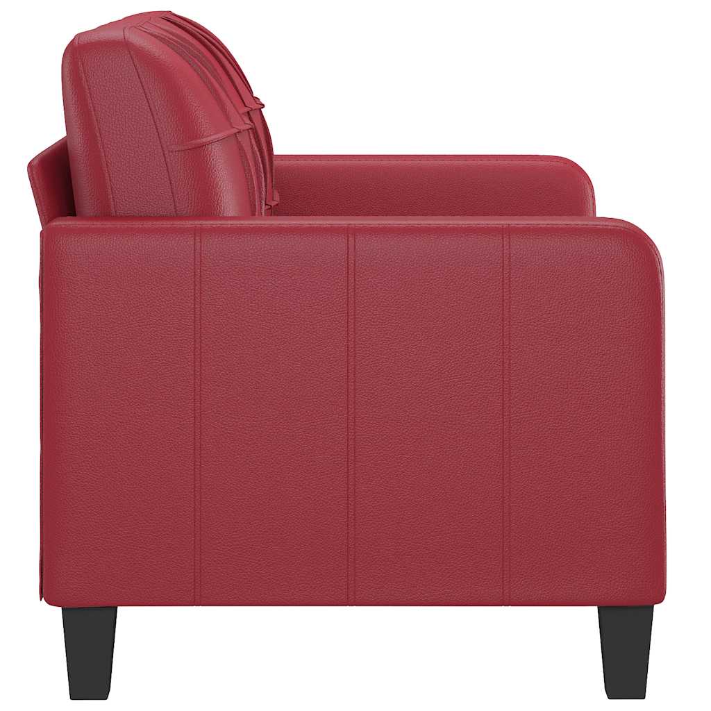 vidaXL 2-osobowa sofa, winna czerwień, 120 cm, sztuczna skóra