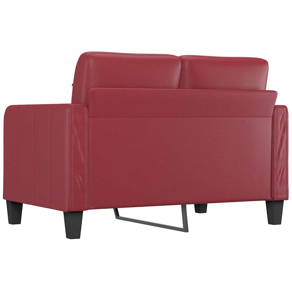 vidaXL 2-osobowa sofa, winna czerwień, 120 cm, sztuczna skóra