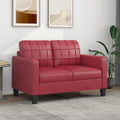vidaXL 2-osobowa sofa, winna czerwień, 120 cm, sztuczna skóra