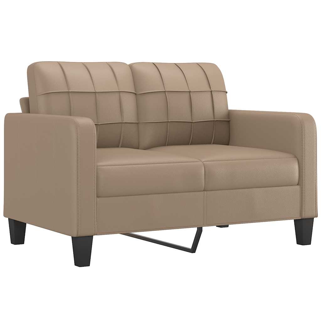 vidaXL 2-osobowa sofa, kolor cappuccino, 120 cm, sztuczna skóra