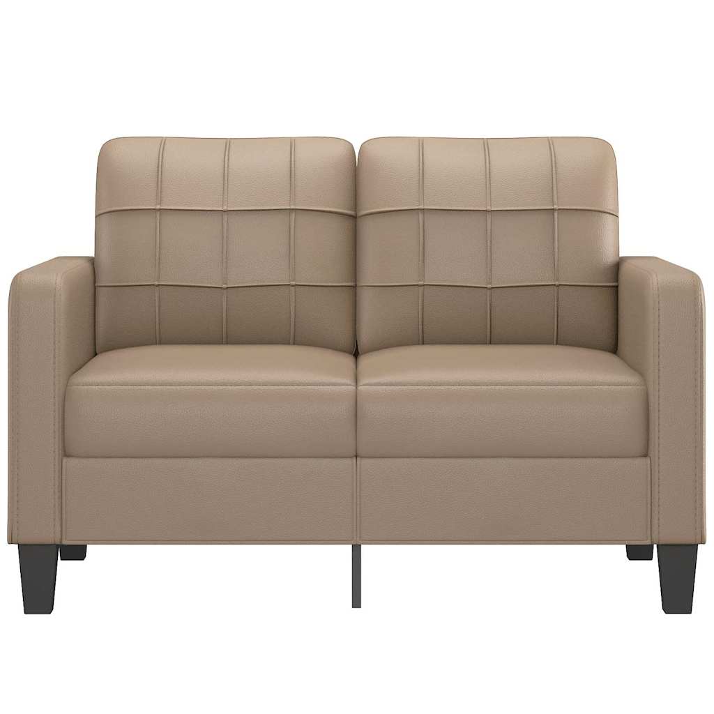 vidaXL 2-osobowa sofa, kolor cappuccino, 120 cm, sztuczna skóra