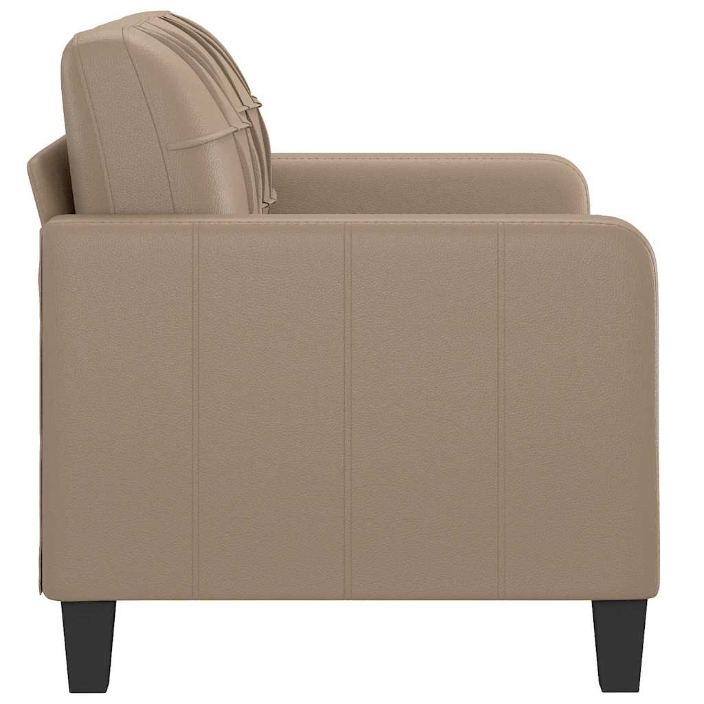 vidaXL 2-osobowa sofa, kolor cappuccino, 120 cm, sztuczna skóra