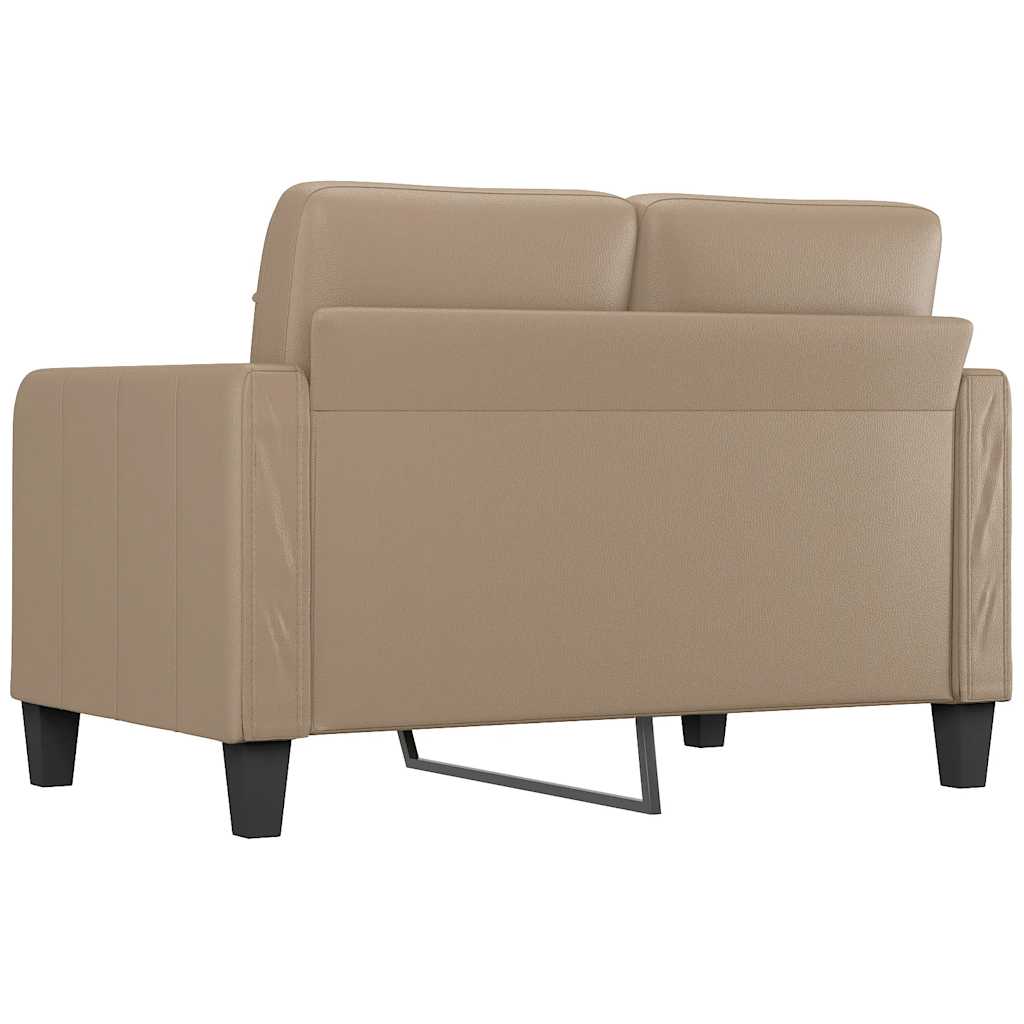 vidaXL 2-osobowa sofa, kolor cappuccino, 120 cm, sztuczna skóra