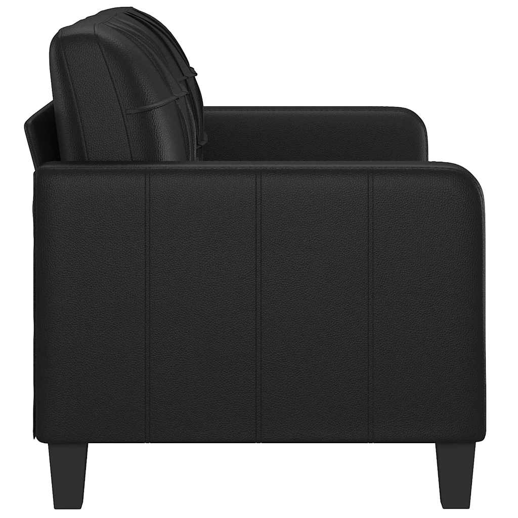 vidaXL 2-osobowa sofa, czarna, 140 cm, sztuczna skóra