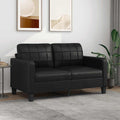 vidaXL 2-osobowa sofa, czarna, 140 cm, sztuczna skóra