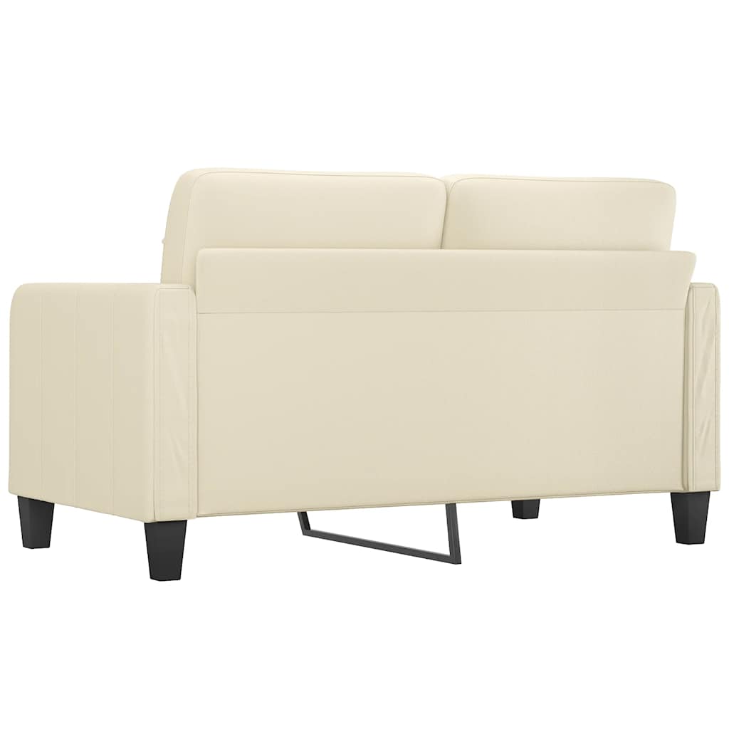 vidaXL 2-osobowa sofa, kremowy, 140 cm, sztuczna skóra