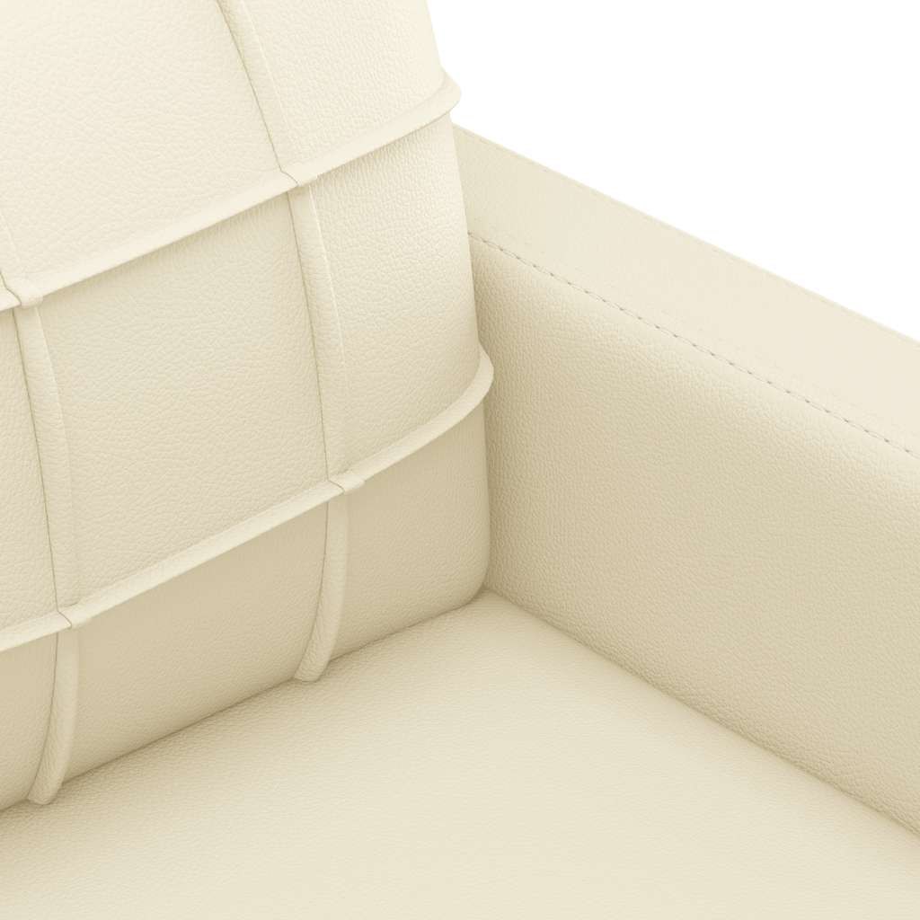vidaXL 2-osobowa sofa, kremowy, 140 cm, sztuczna skóra