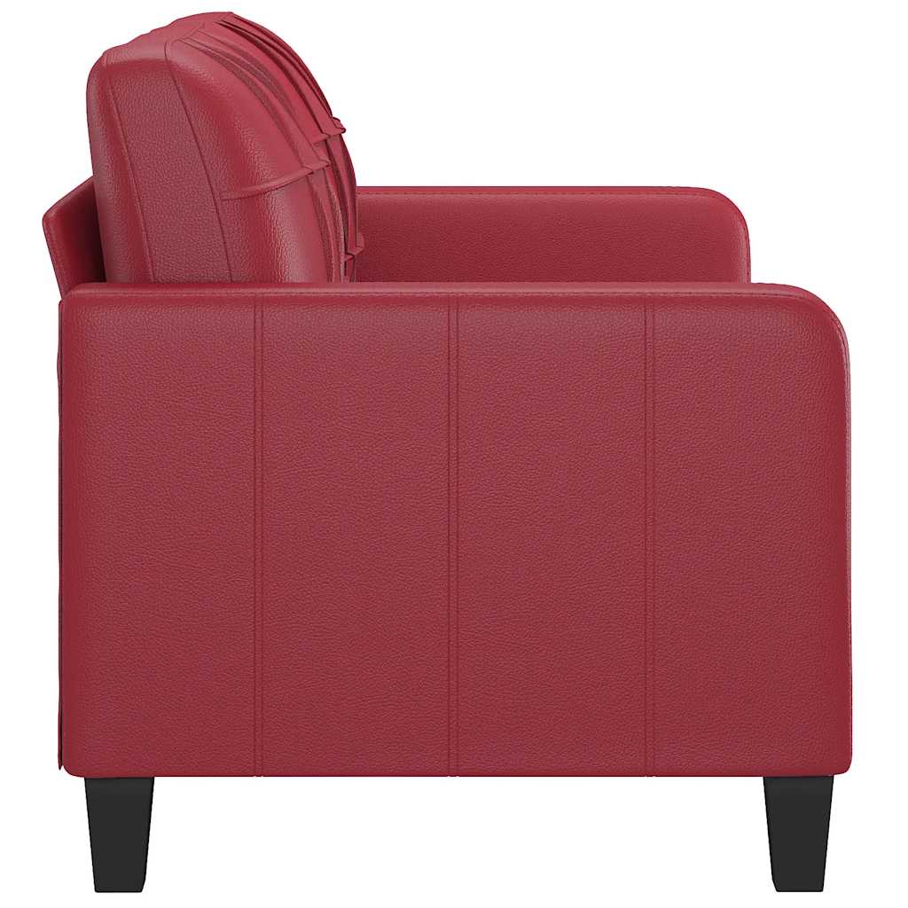 vidaXL 2-osobowa sofa, winna czerwień, 140 cm, sztuczna skóra