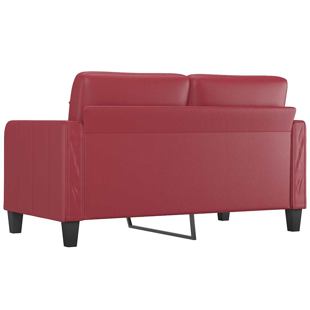 vidaXL 2-osobowa sofa, winna czerwień, 140 cm, sztuczna skóra