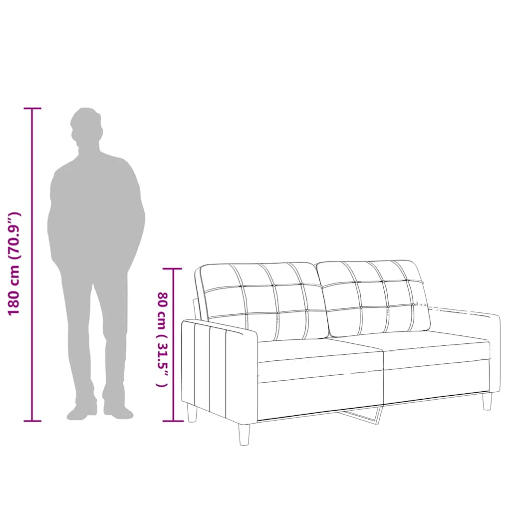 vidaXL 2-osobowa sofa, winna czerwień, 140 cm, sztuczna skóra