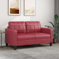 vidaXL 2-osobowa sofa, winna czerwień, 140 cm, sztuczna skóra