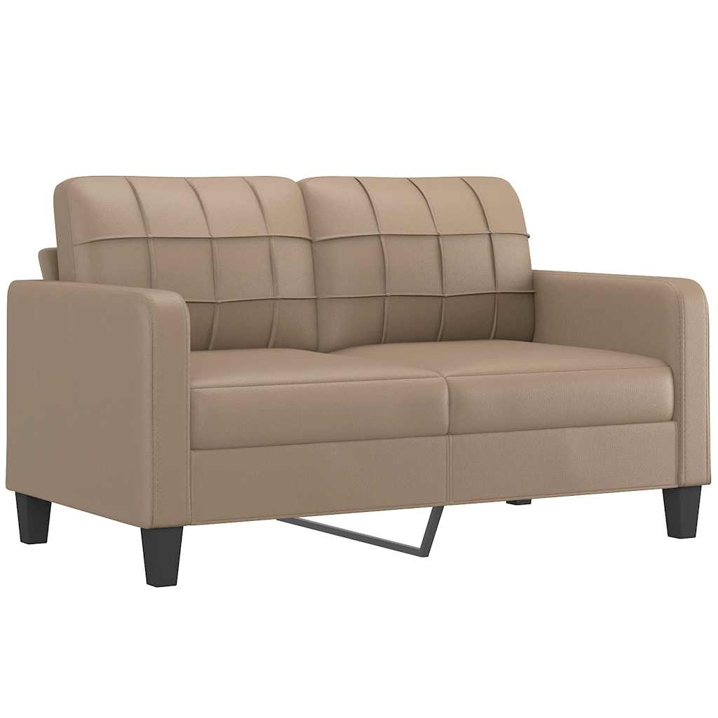 vidaXL 2-osobowa sofa, kolor cappuccino, 140 cm, sztuczna skóra
