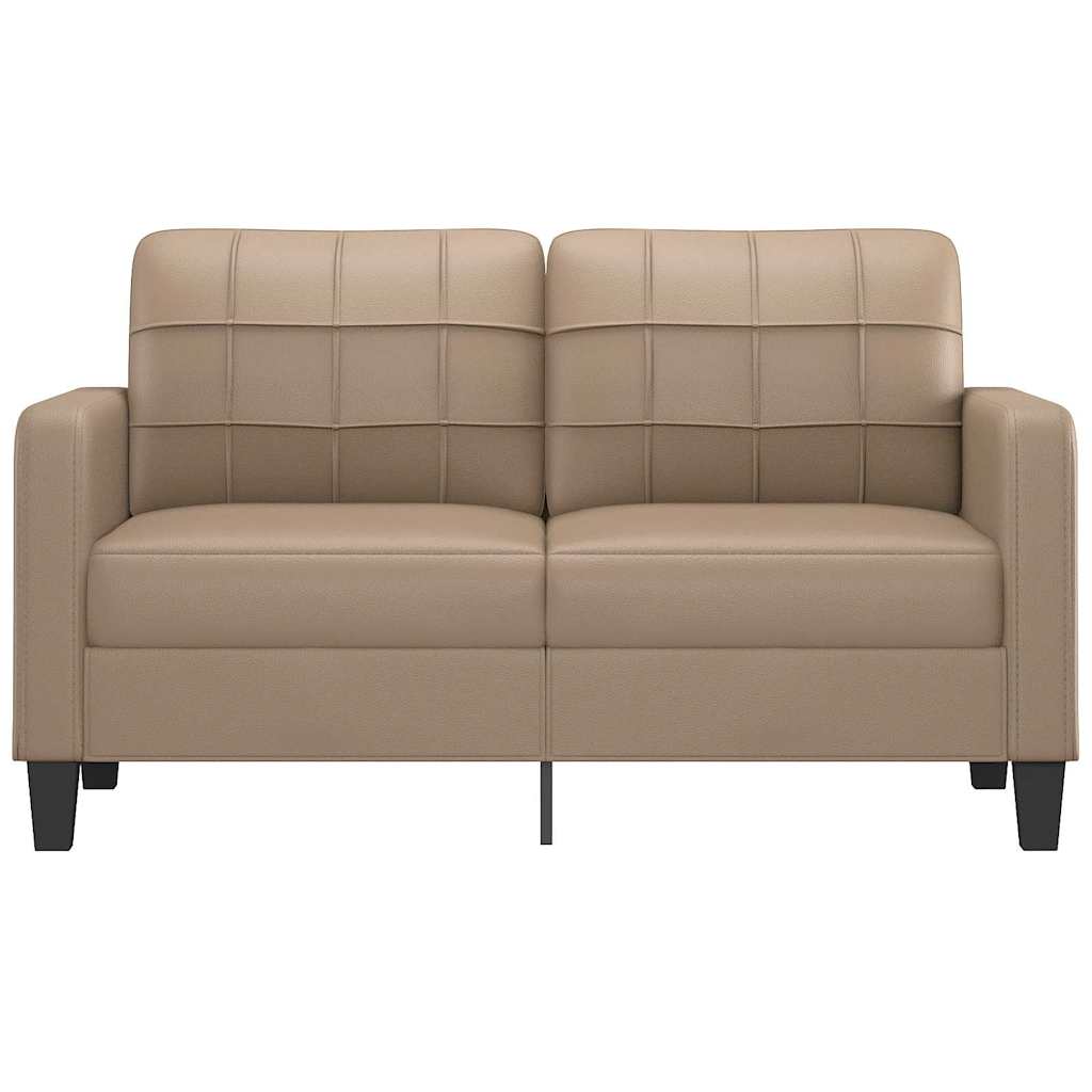 vidaXL 2-osobowa sofa, kolor cappuccino, 140 cm, sztuczna skóra