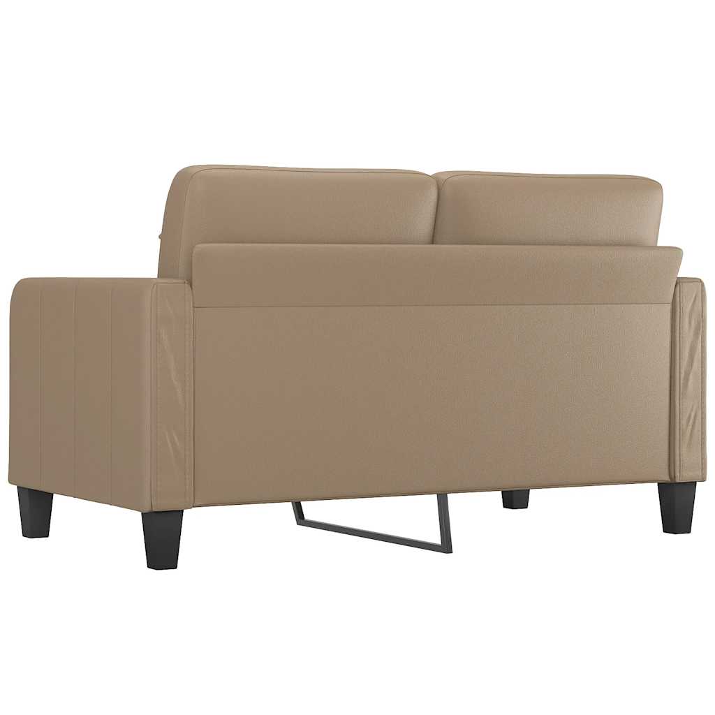 vidaXL 2-osobowa sofa, kolor cappuccino, 140 cm, sztuczna skóra