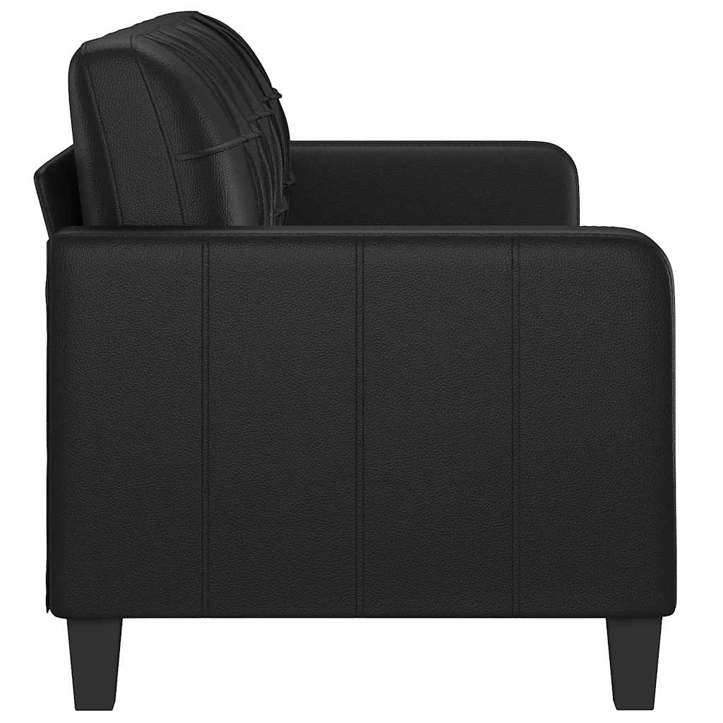 vidaXL 3-osobowa sofa, czarna, 180 cm, obita sztuczną skórą