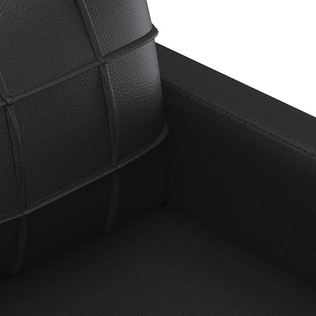vidaXL 3-osobowa sofa, czarna, 180 cm, obita sztuczną skórą