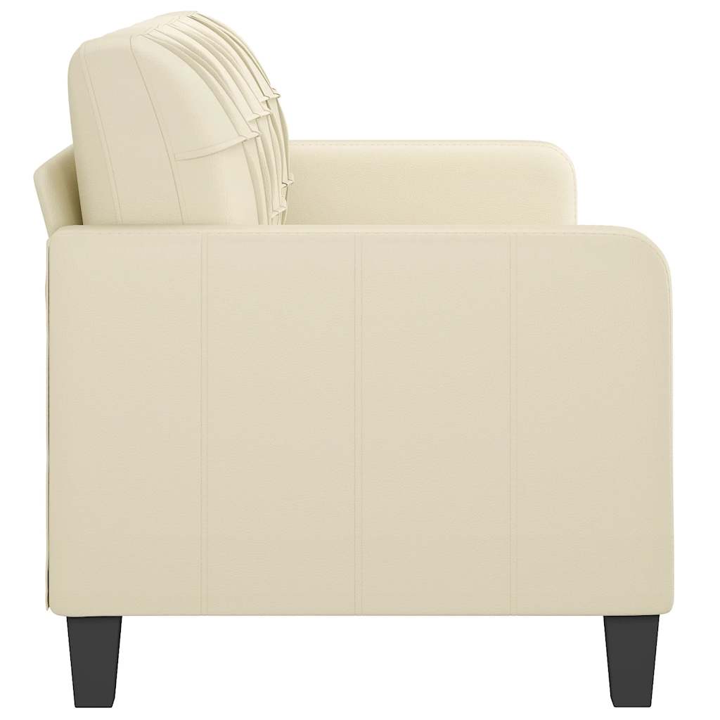 vidaXL 3-osobowa sofa, kremowa, 180 cm, sztuczna skóra
