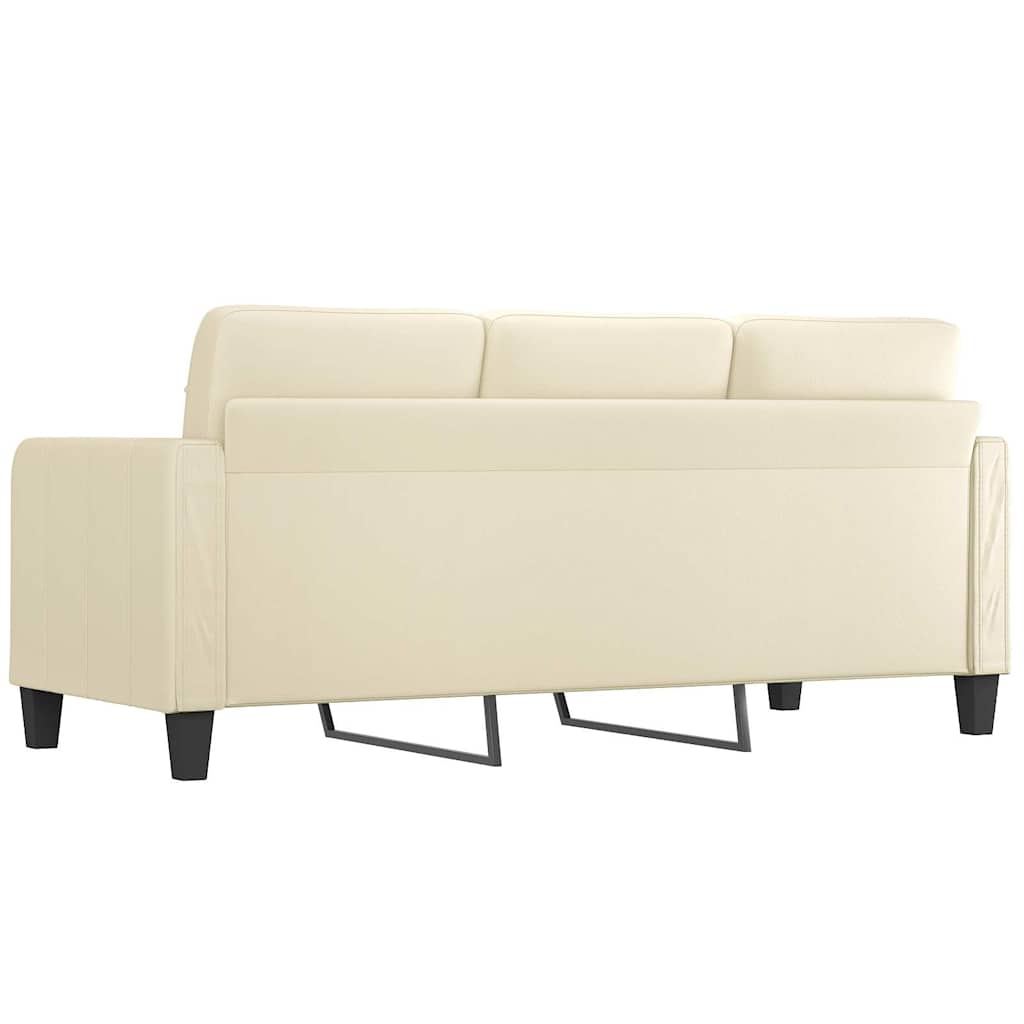vidaXL 3-osobowa sofa, kremowa, 180 cm, sztuczna skóra