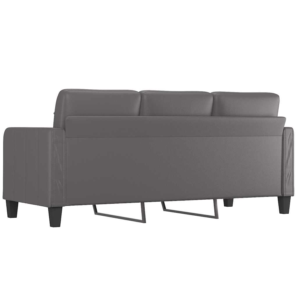 vidaXL 3-osobowa sofa, szara, 180 cm, sztuczna skóra