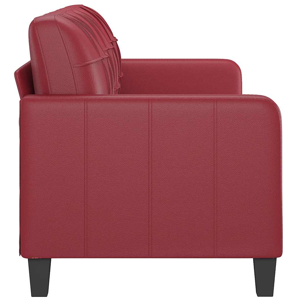 vidaXL 3-osobowa sofa, winna czerwień, 180 cm, sztuczna skóra