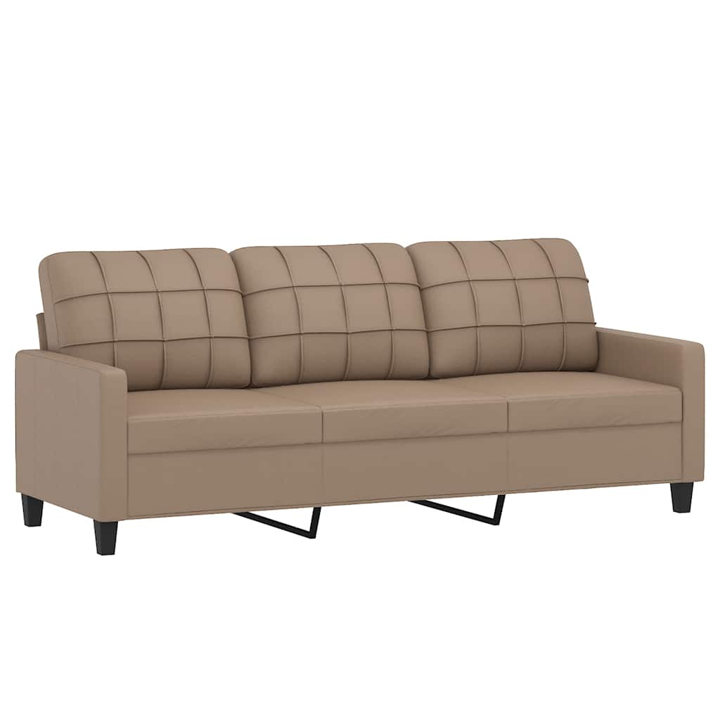 vidaXL 3-osobowa sofa, cappuccino, 180 cm, sztuczna skóra
