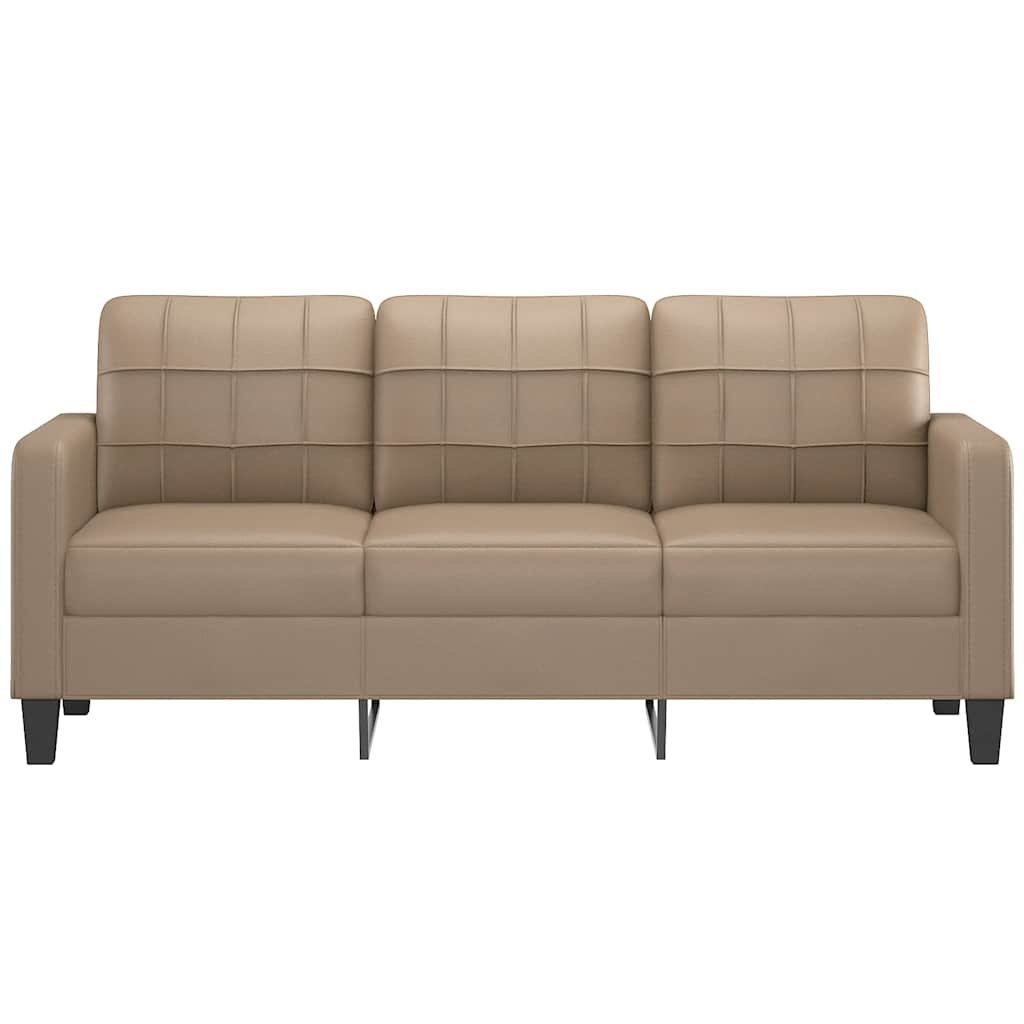 vidaXL 3-osobowa sofa, cappuccino, 180 cm, sztuczna skóra