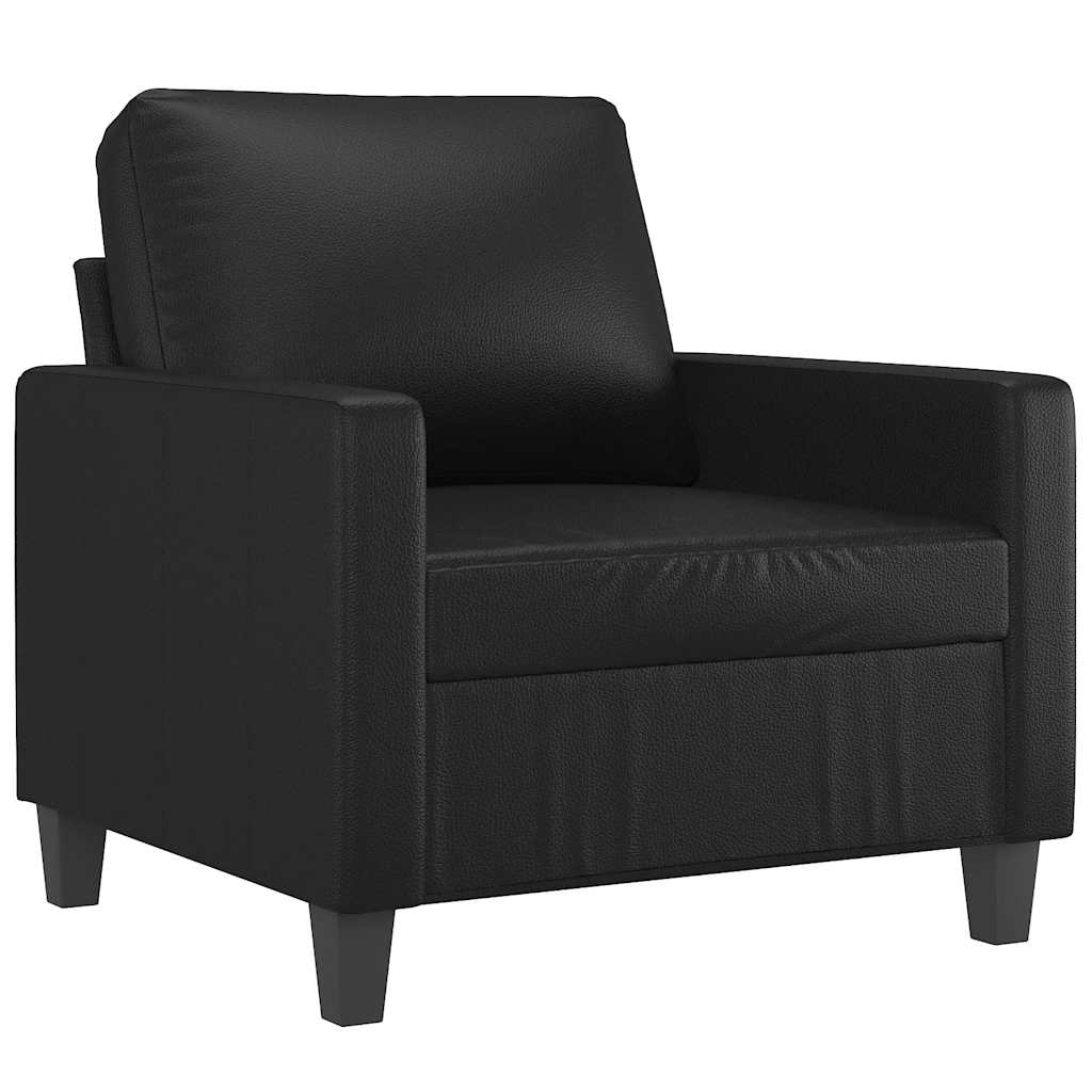 vidaXL Fotel, czarny, 60 cm, obity sztuczną skórą